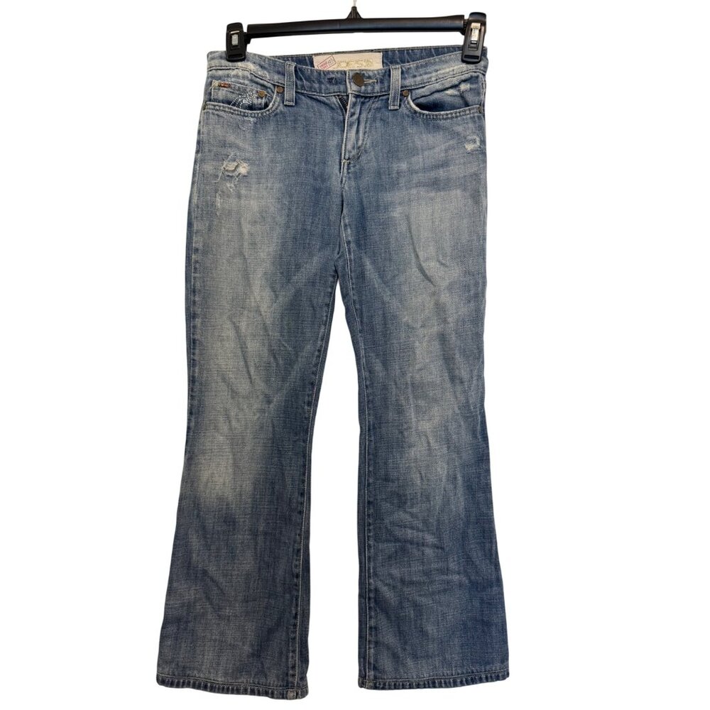 Joes Jeans Womens Bootcut Distressed Denim W26 Embellished Pockets Light Wash US